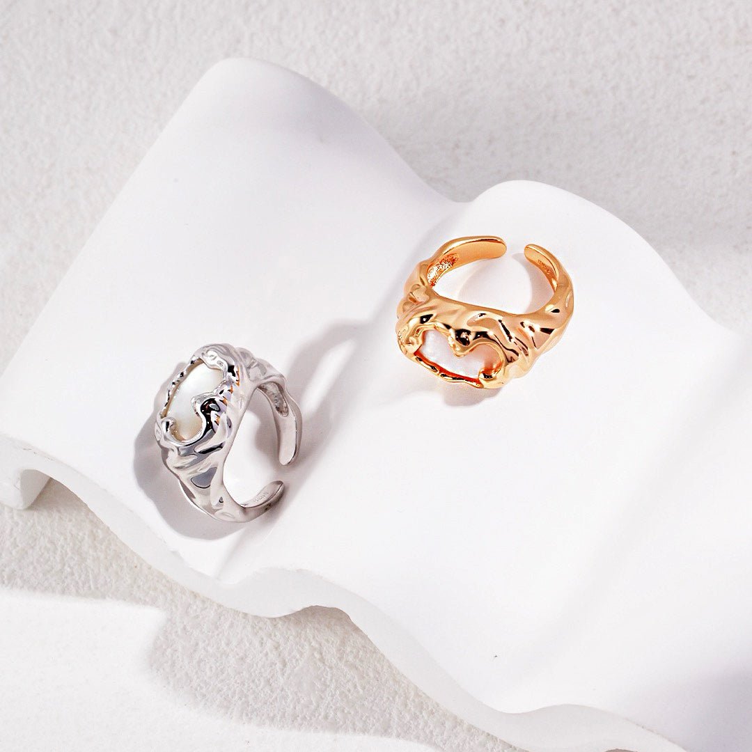 Lava - Cooled Irregular Pattern Natural Mother of Pearl Collection - DOROTHEA JEWELS