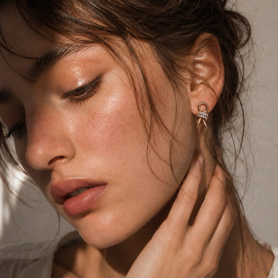 Knot Crystal Stud Earrings - DOROTHEA JEWELS