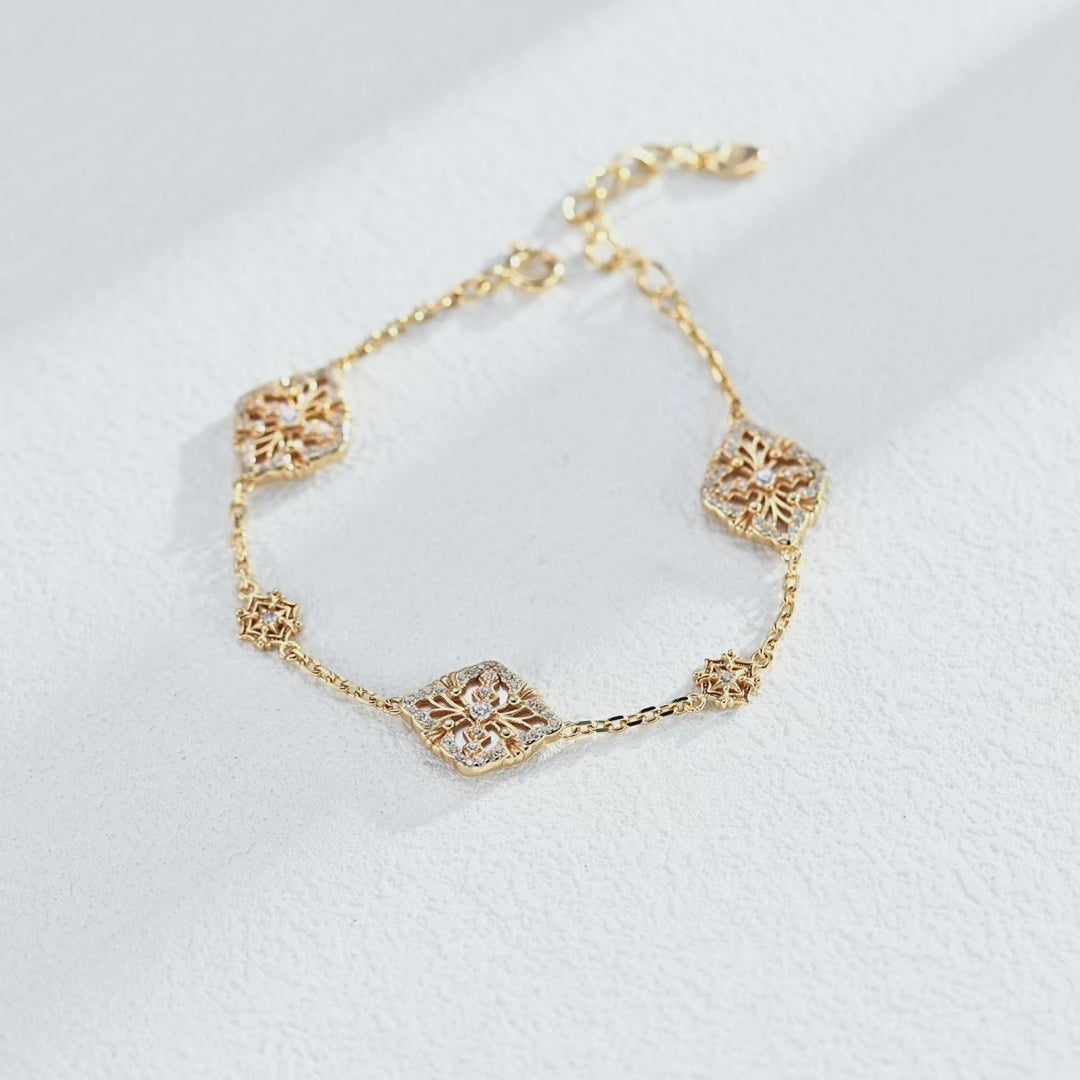 【Dorothea】Vintage Court Starburst S925 Silver Bracelet