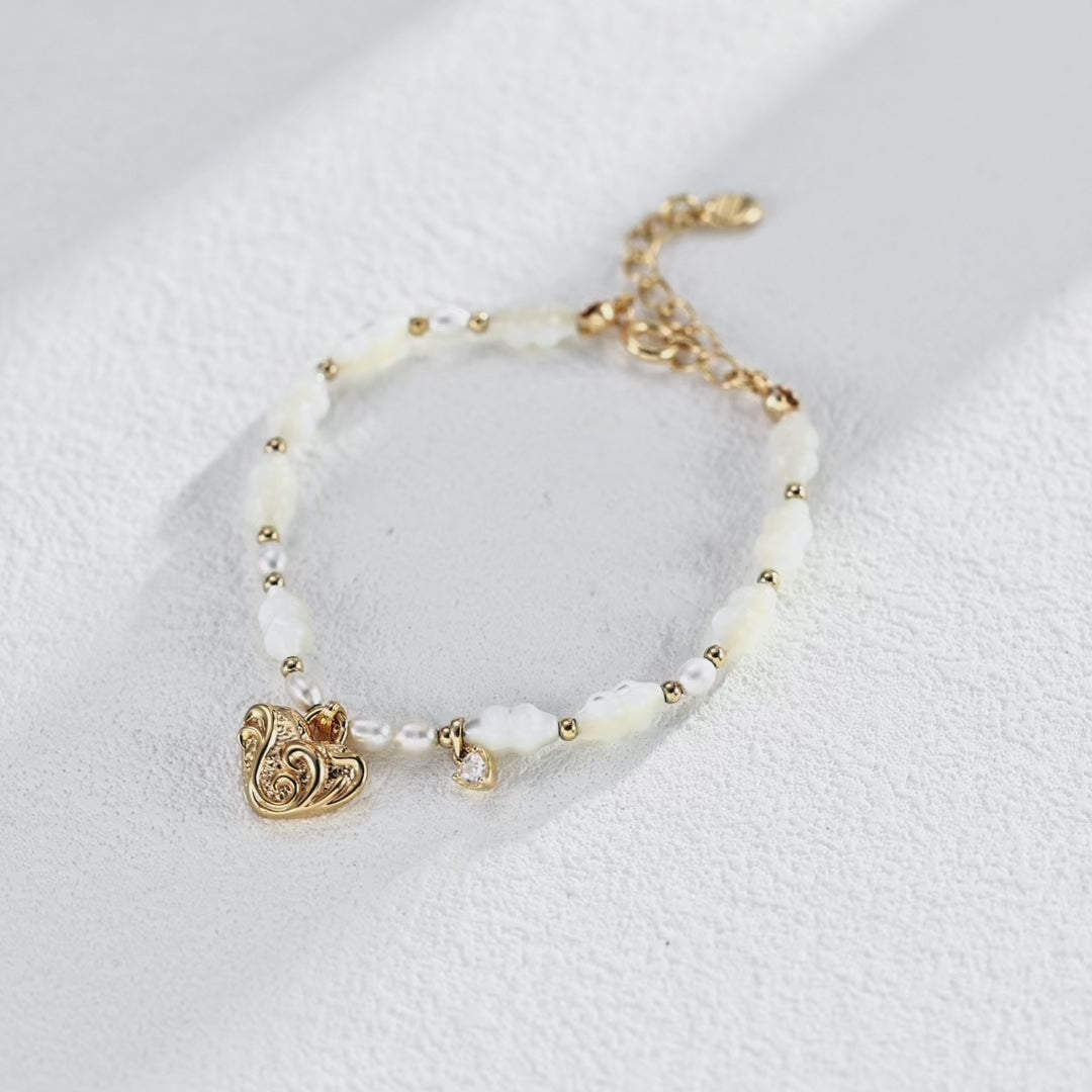 【Dorothea】Heart Scrollwork S925 Silver Bracelet
